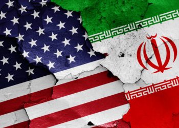 flags of USA and Iran