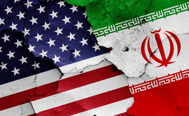 flags of USA and Iran